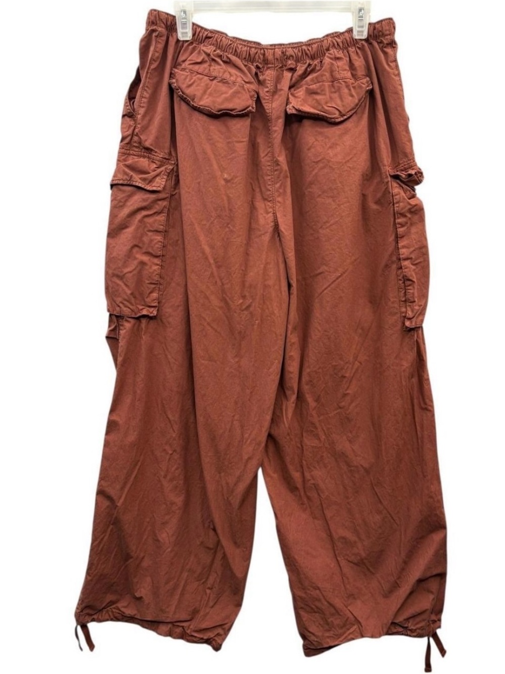 Rust Cargo Drawstring Wide-Leg Pants - Picture 2 of 5